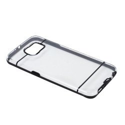 Samsung Galaxy S6 Edge Transparent Gummy Hybrid Case (Black)